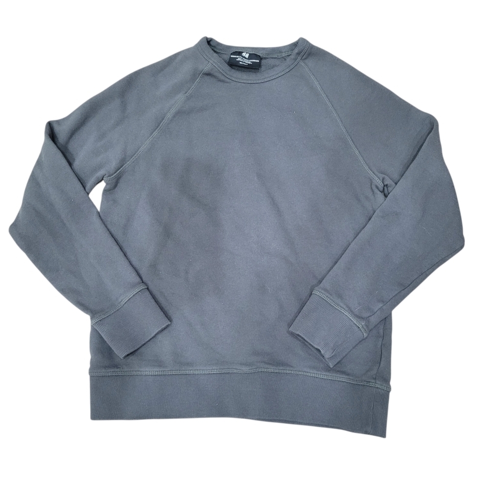 2/$20 H&M Plain Grey Crewneck Sweatshirt Top 100% Cotton Size: Small